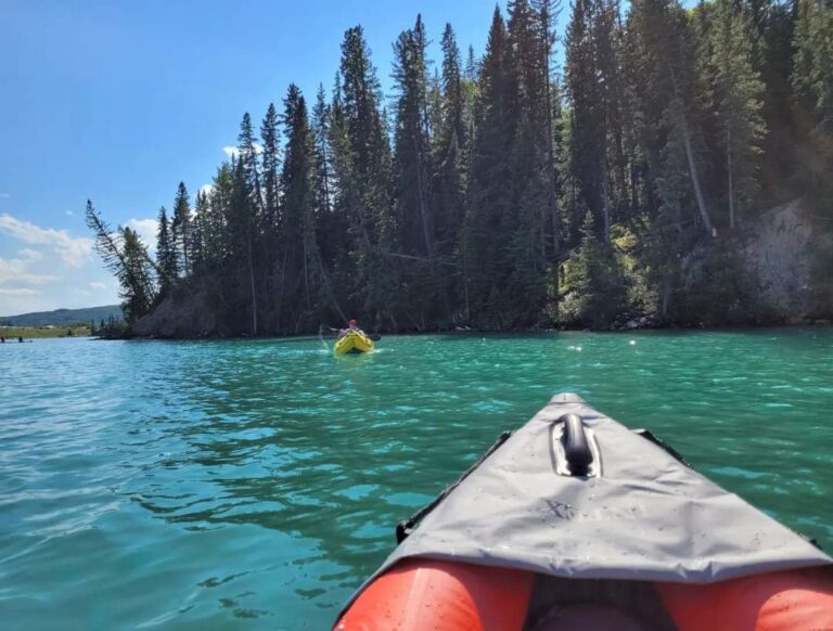 Ghost lake view from a kayak